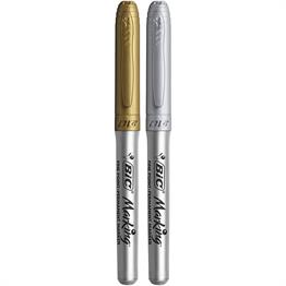 Keçeli Kalemler Bic Marking Altın ve Gümüş Metalik Permanent Kalem 2'li Blister Satın Al
