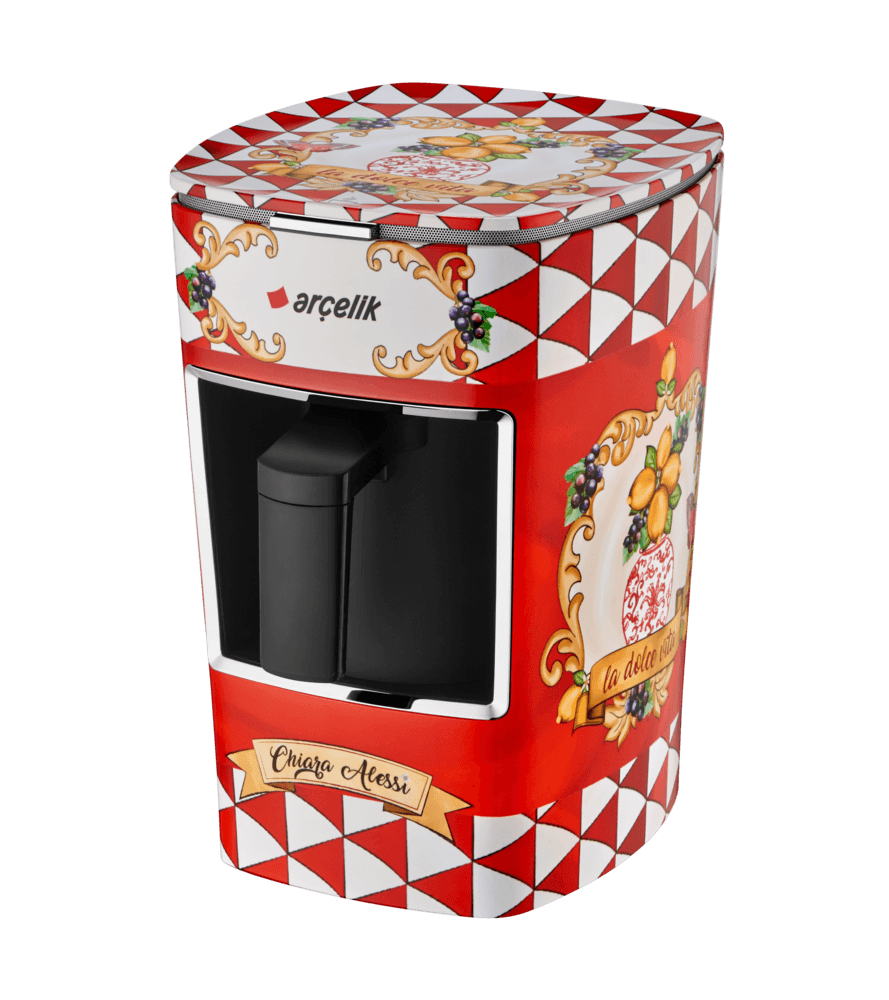 Arçelik Chiara Alessi K 3300 CR Capri Red Türk Kahve Makinesi