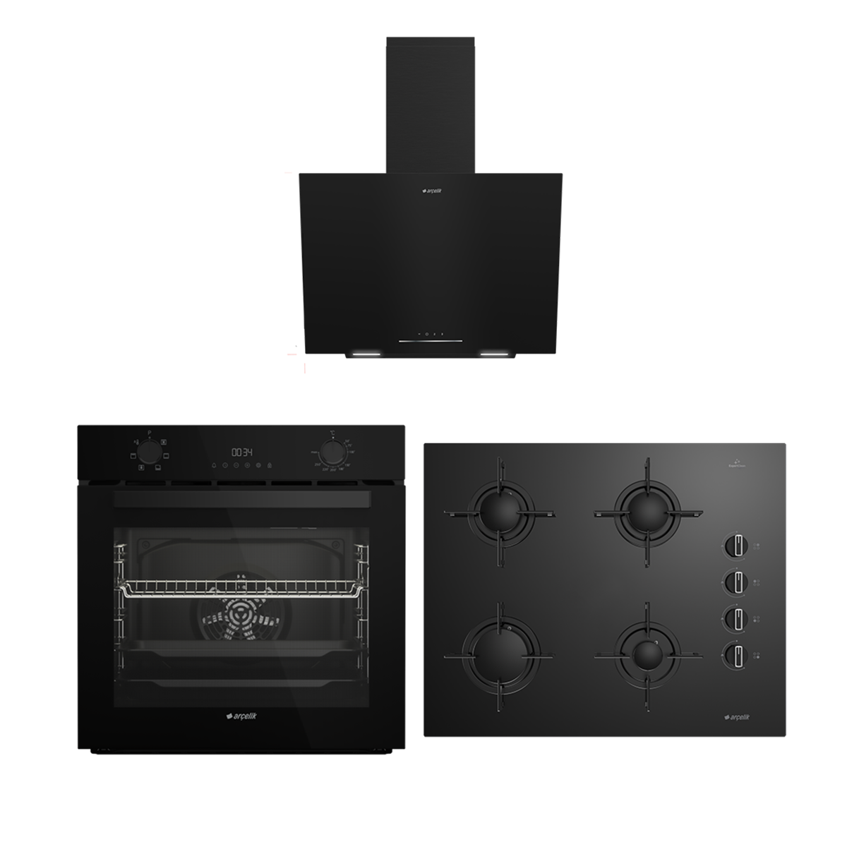 Arçelik Fibona Ankastre Set 6 (ADE 604 S - AFC 330 S - OCD T 651-1 ES)