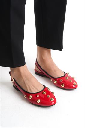 İNFERNO Kırmızı Rugan Extra Yumuşak Troklu Kadın Babet