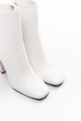 TILLA White Patent Bootie