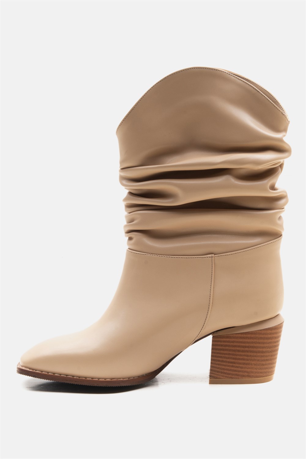 LISHA Nude Pleated Bootie