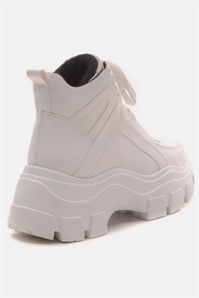 LUPIN White Bağcıklı Sneaker Bayan Bot