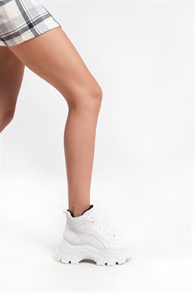 LUPIN White Bağcıklı Sneaker Bayan Bot