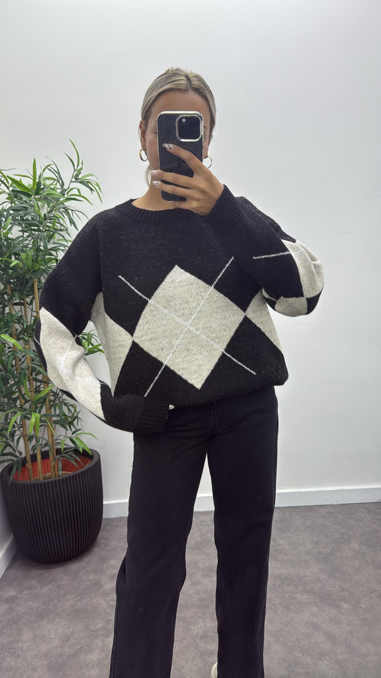 Baklava Desen Yumoş Kazak