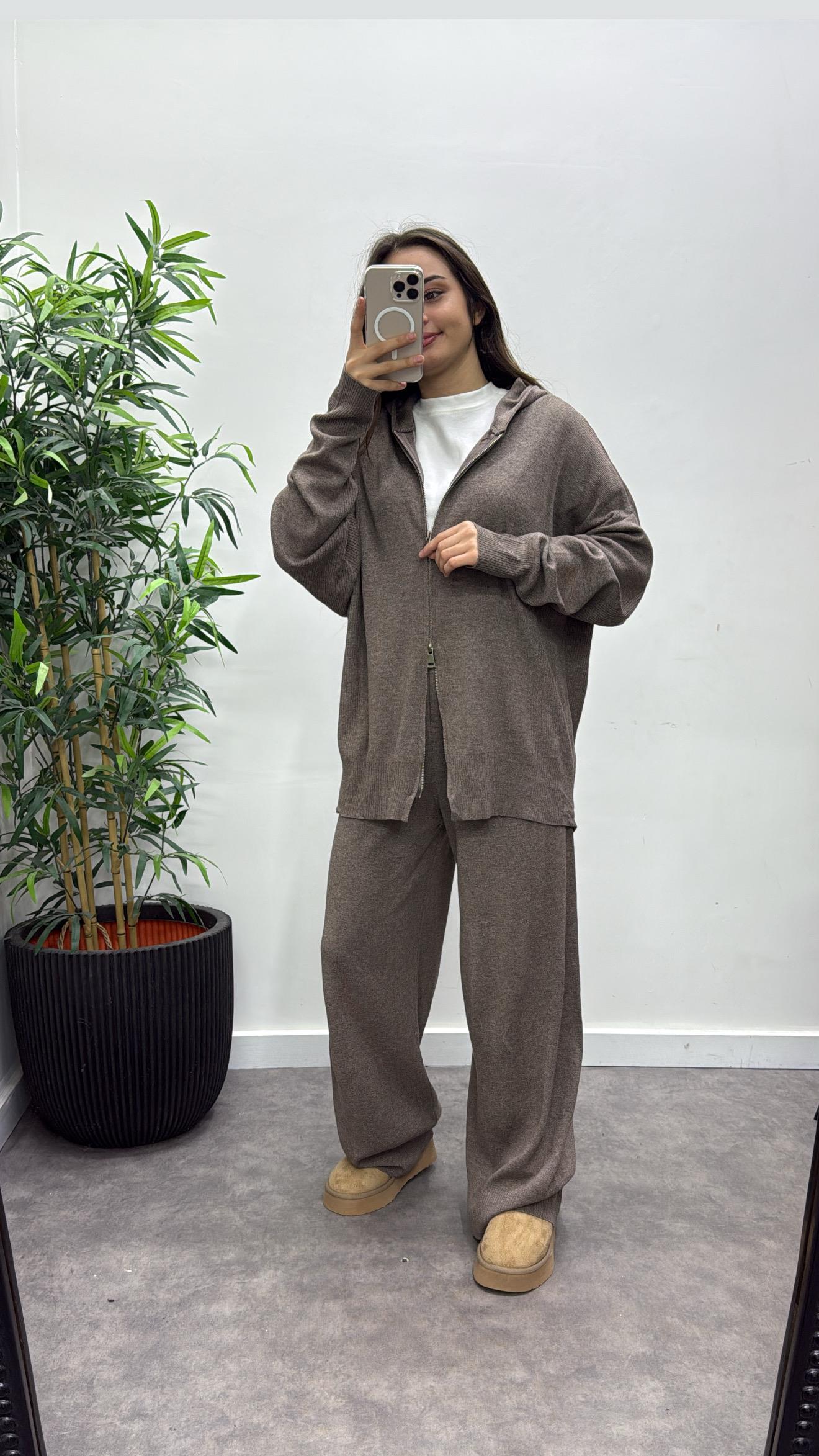 Çift Fermuarlı Triko Takım