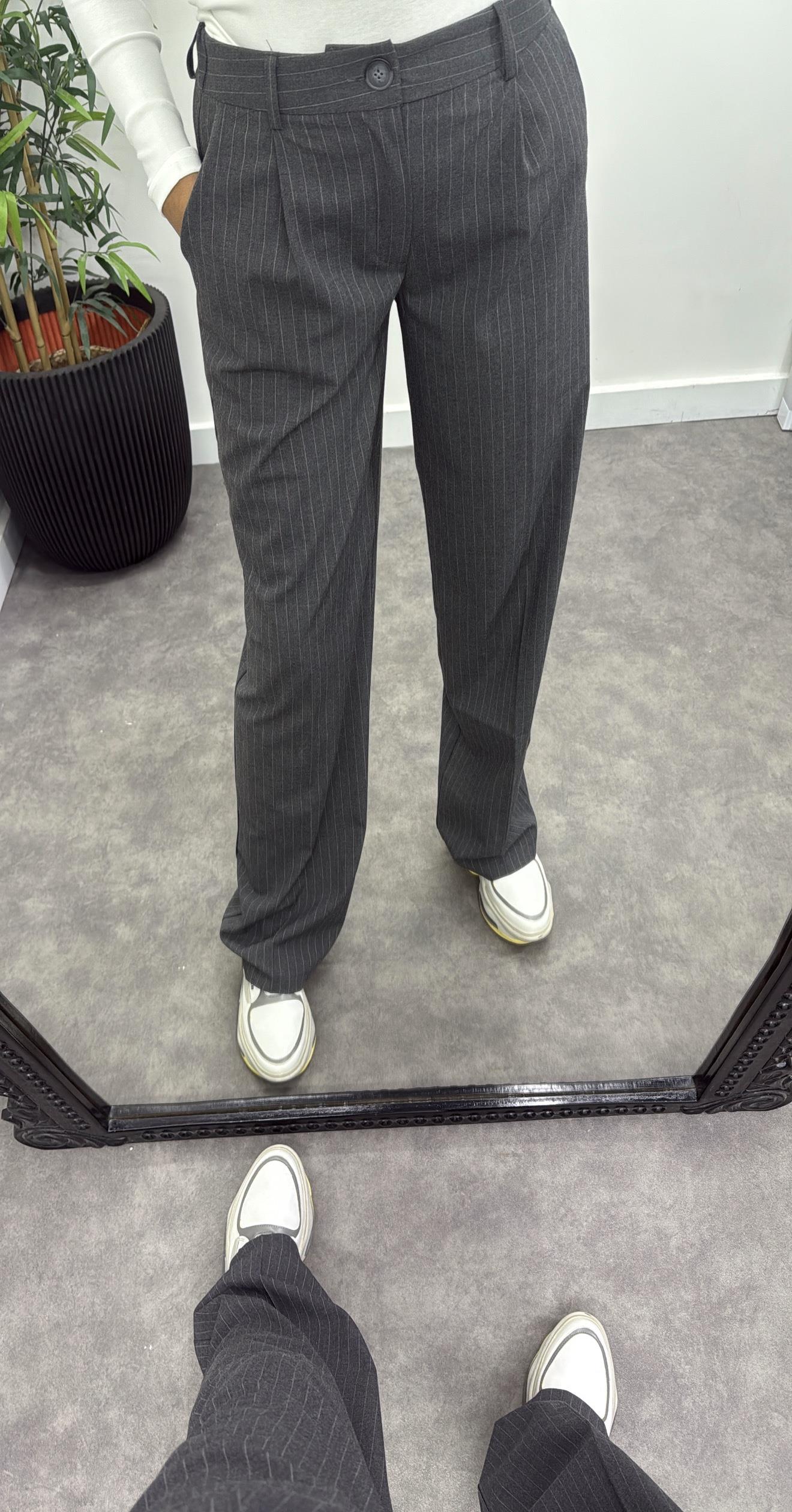 Çizgili Palazzo Takım Elbise