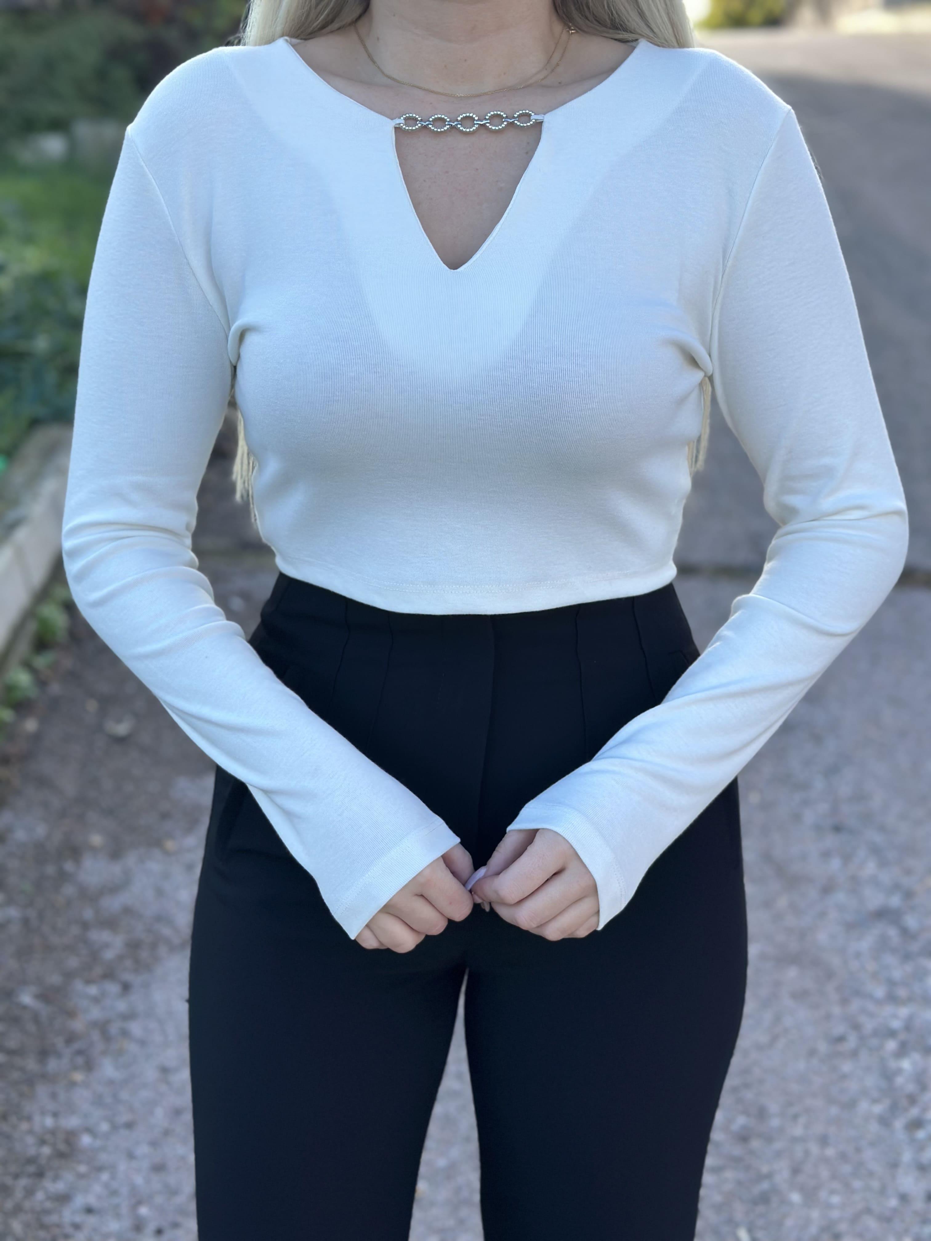 Halka Zincir Detay Ribana Bluz