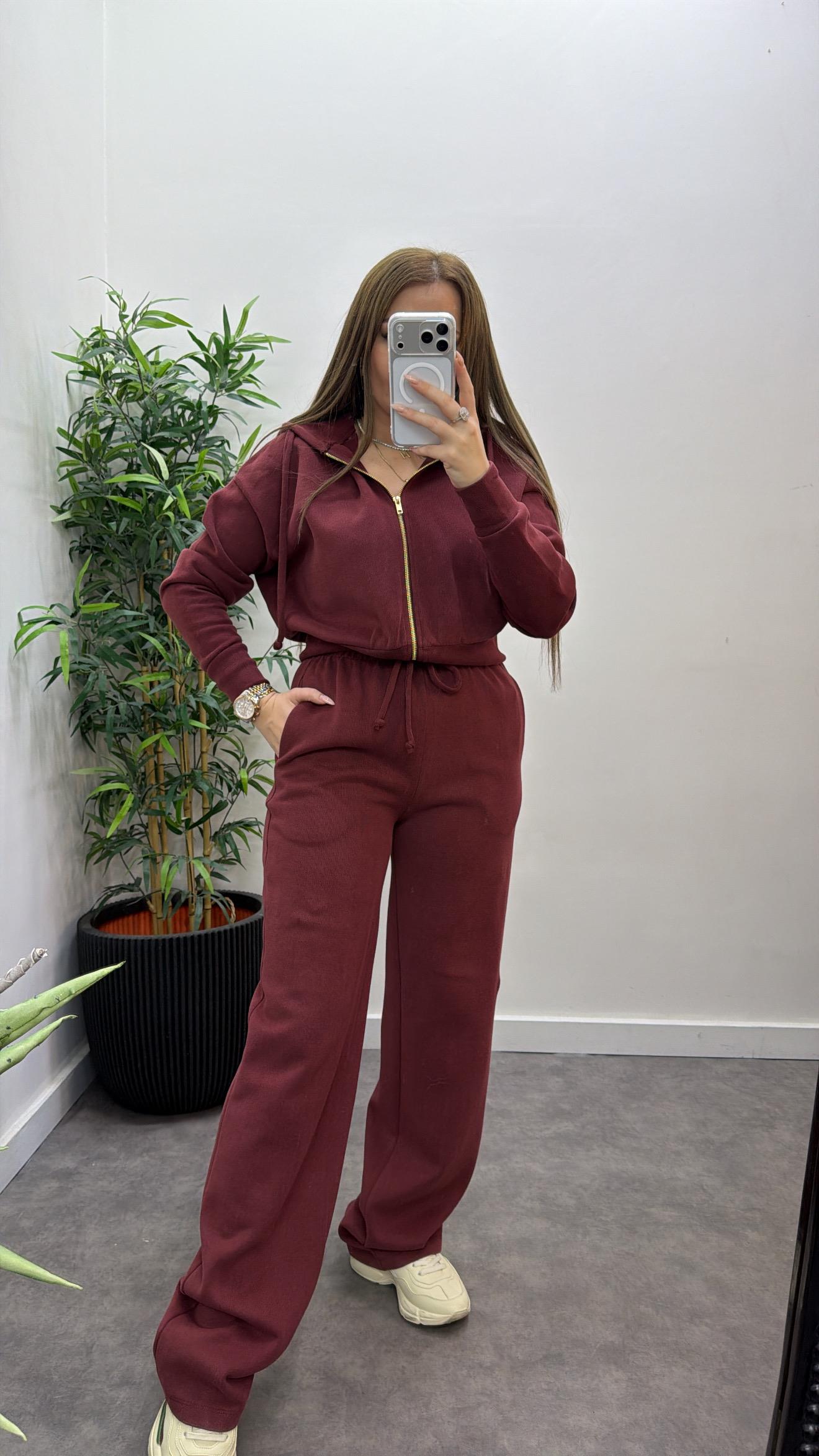 Kapşonlu Triko Takım