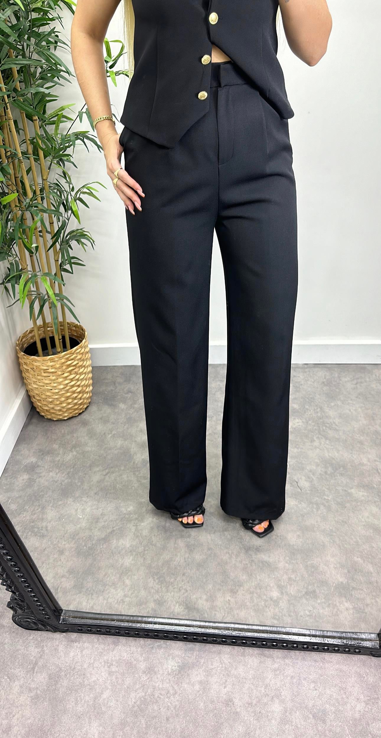 Kemerli Kumaş Pantolon