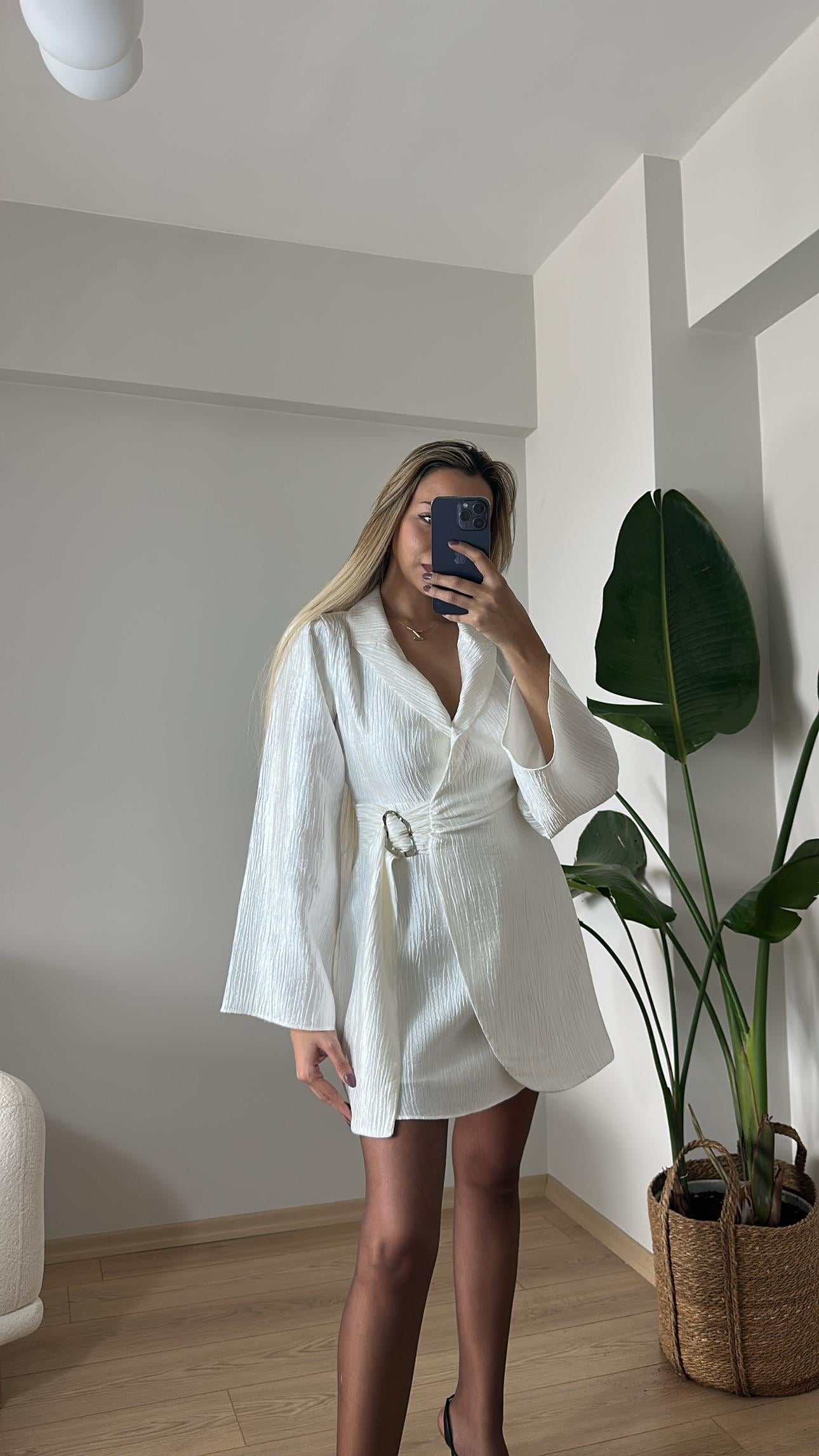 Kruvaze Tokalı Elbise