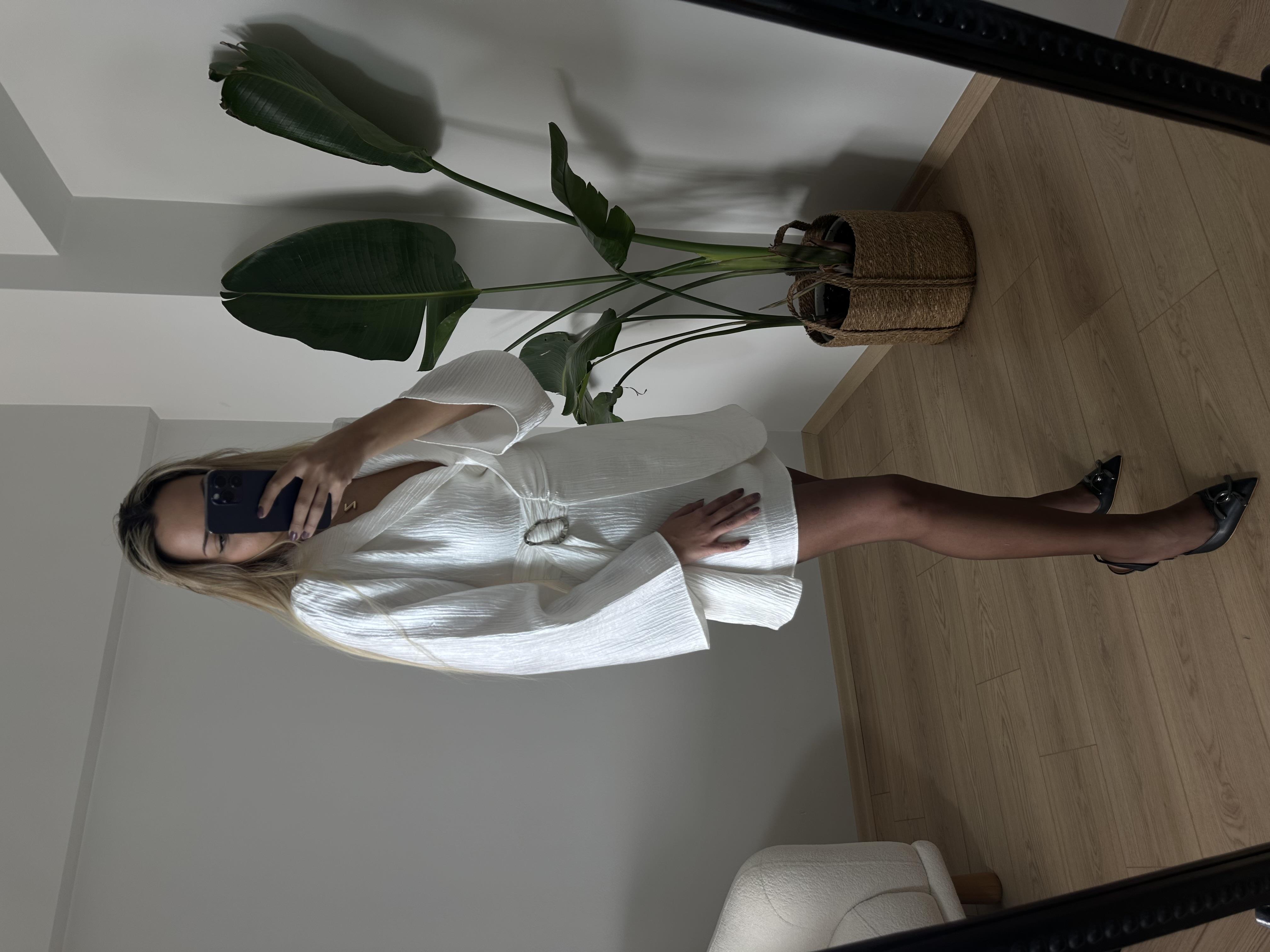 Kruvaze Tokalı Elbise