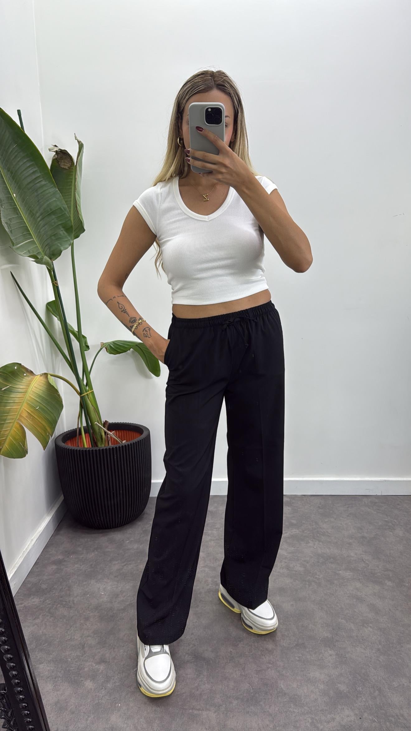 Lastikli Bağcıklı Pantolon