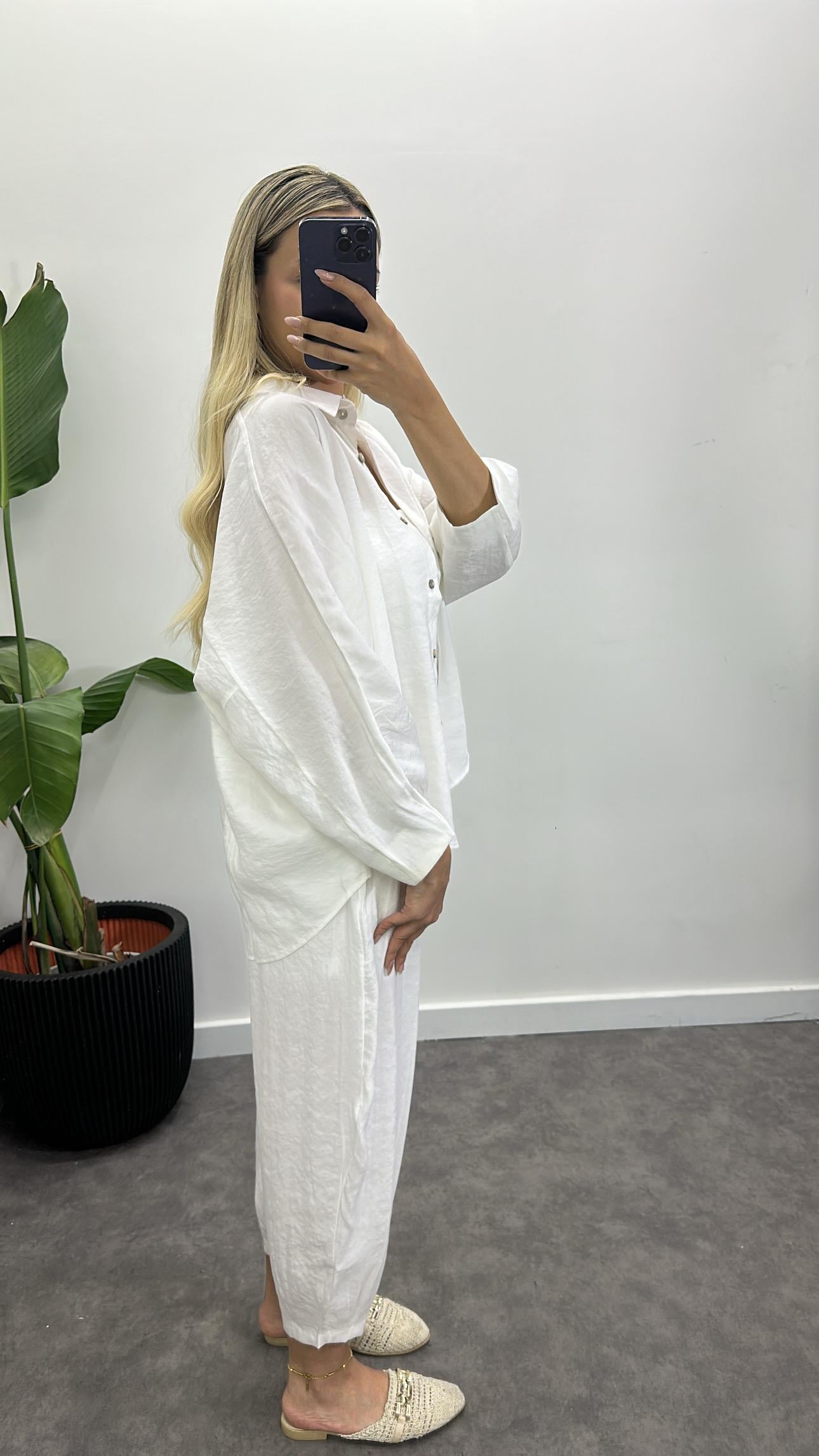 Lüks Tensel Gömlek Pantolon Takım