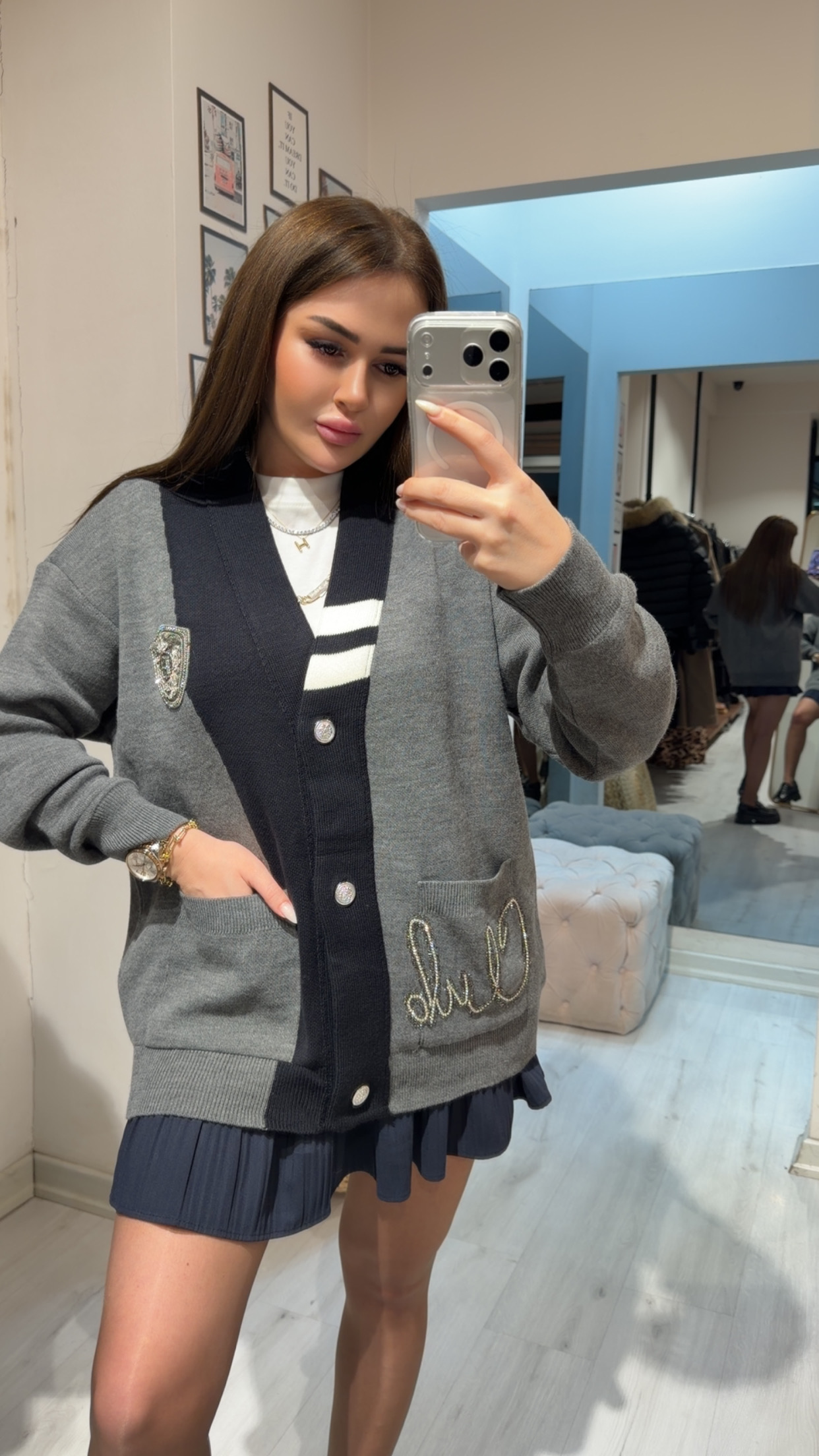 Marka Model Taşlı Hırka