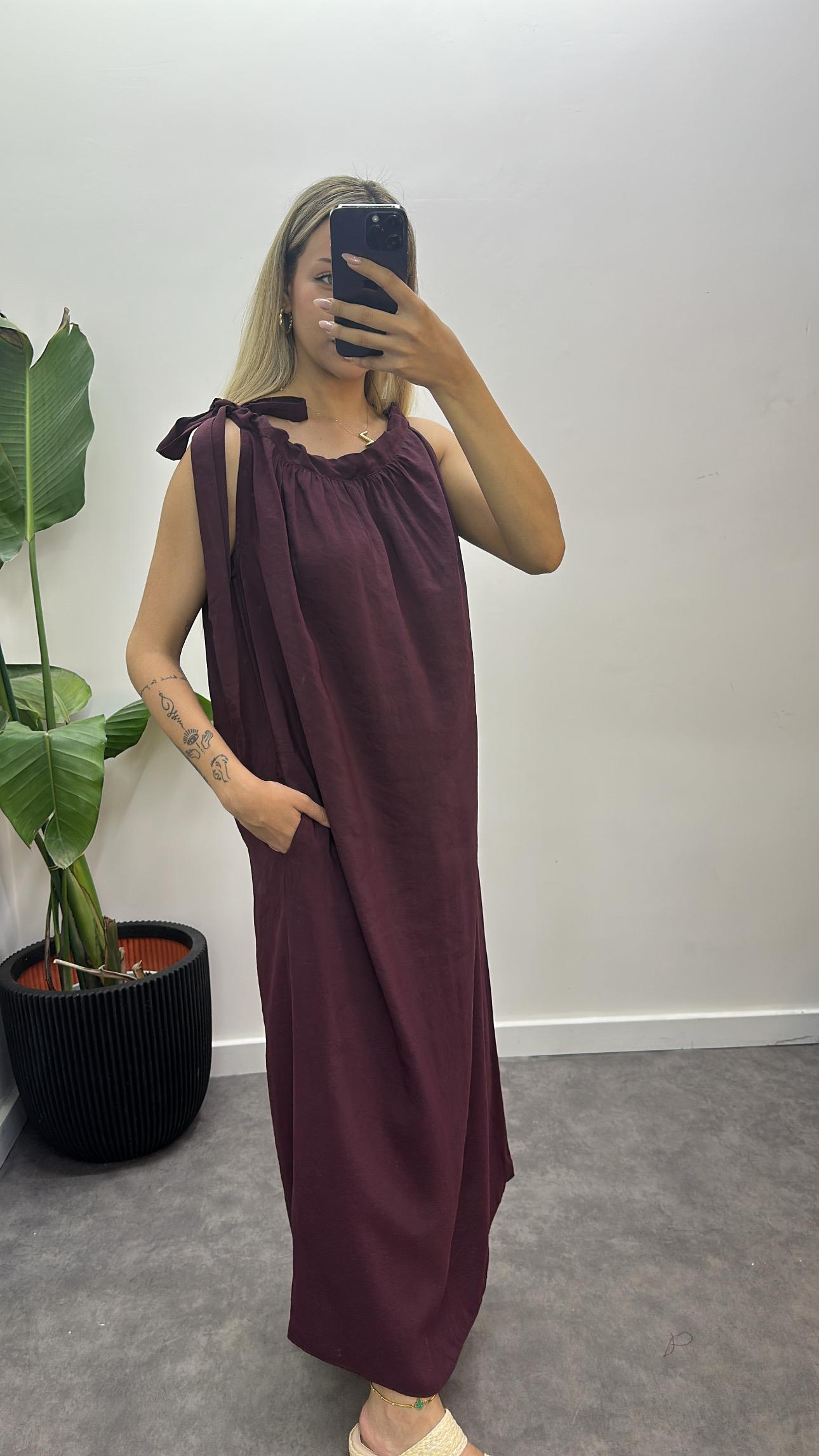 Omuz Bağlamalı Tensel Elbise