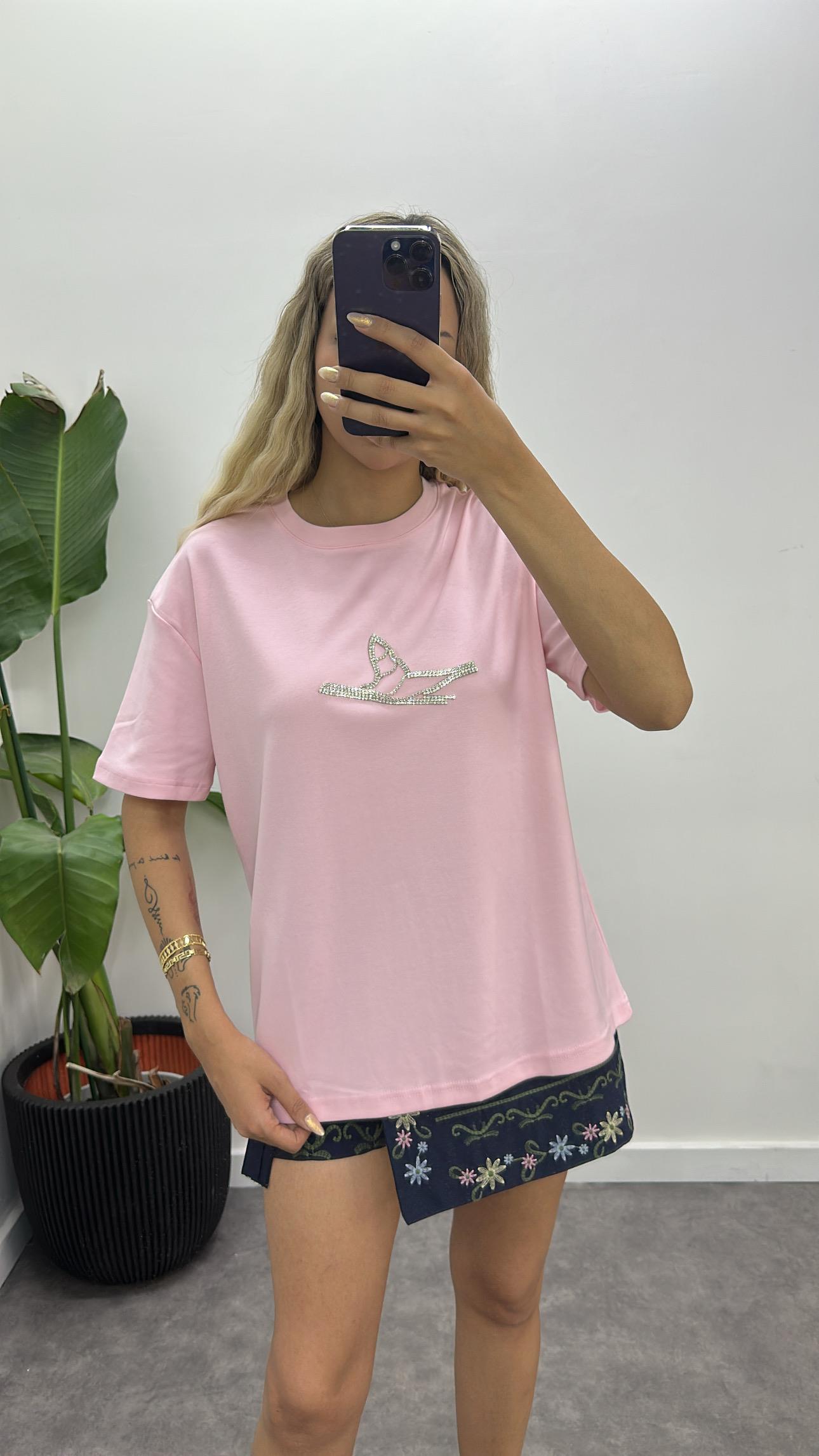 Orjinal Marka Taşlı T-Shirt