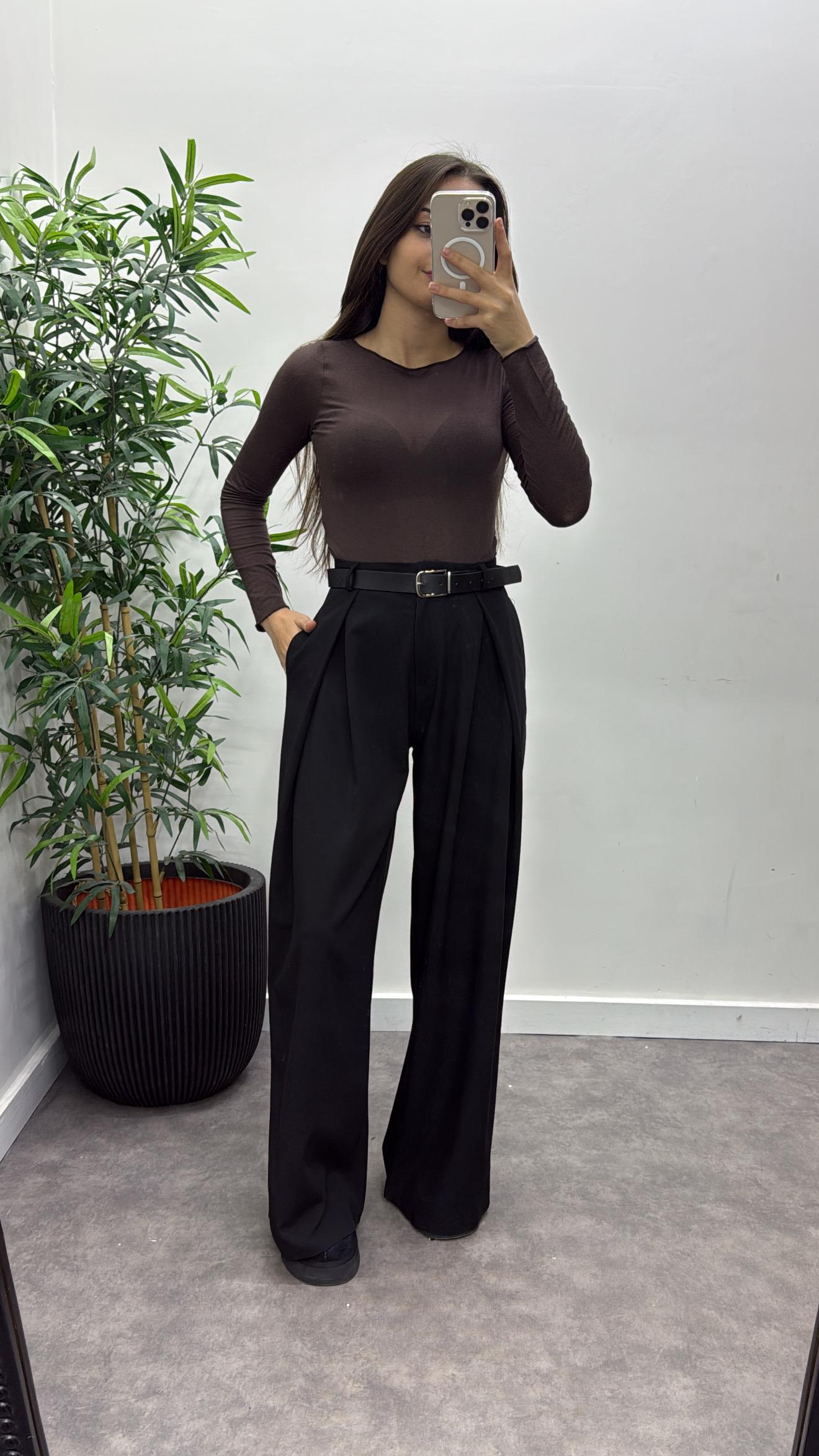 Pileli Kumaş Pantolon