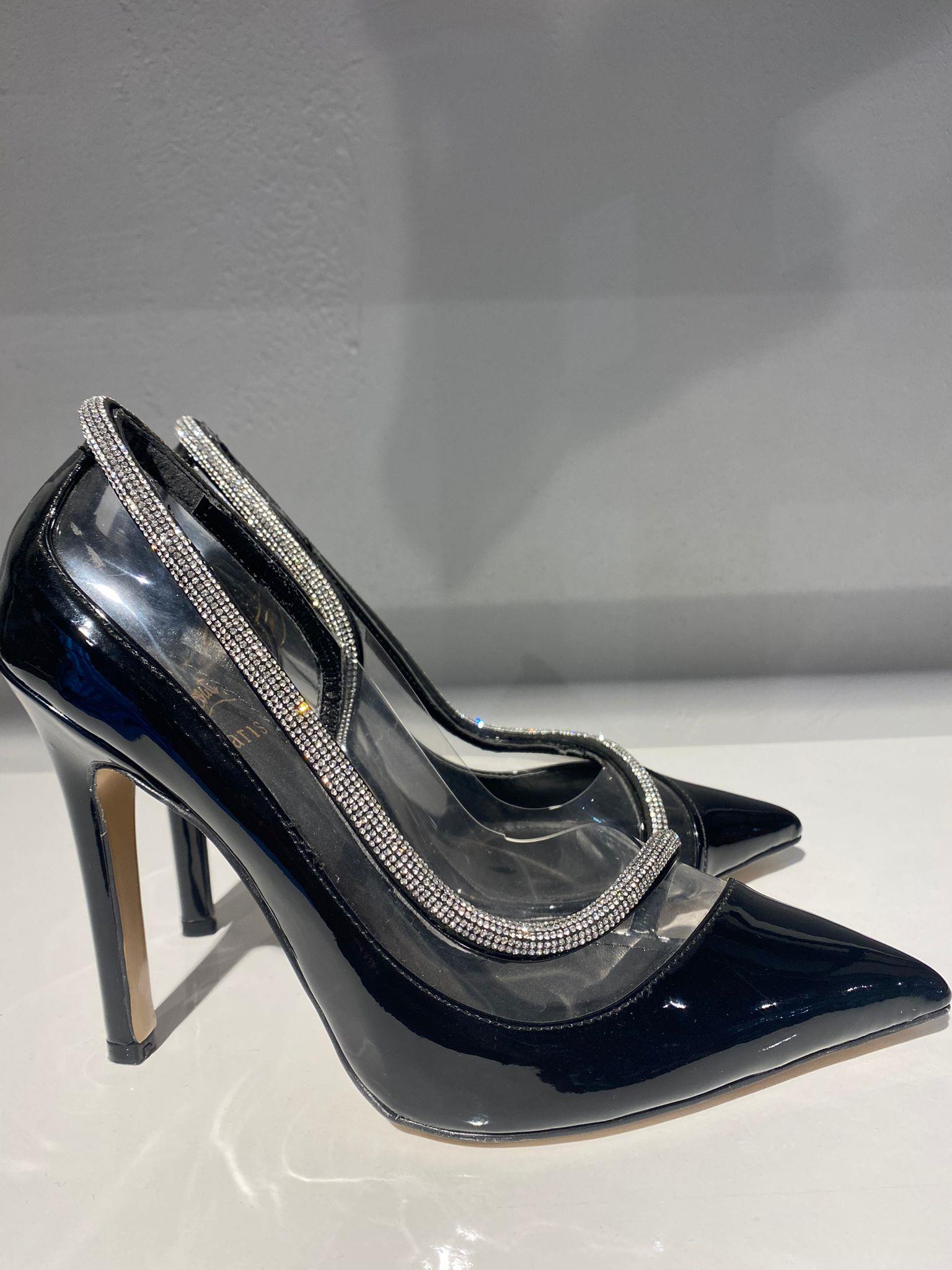 Şefaf Detay Taşlı Stiletto