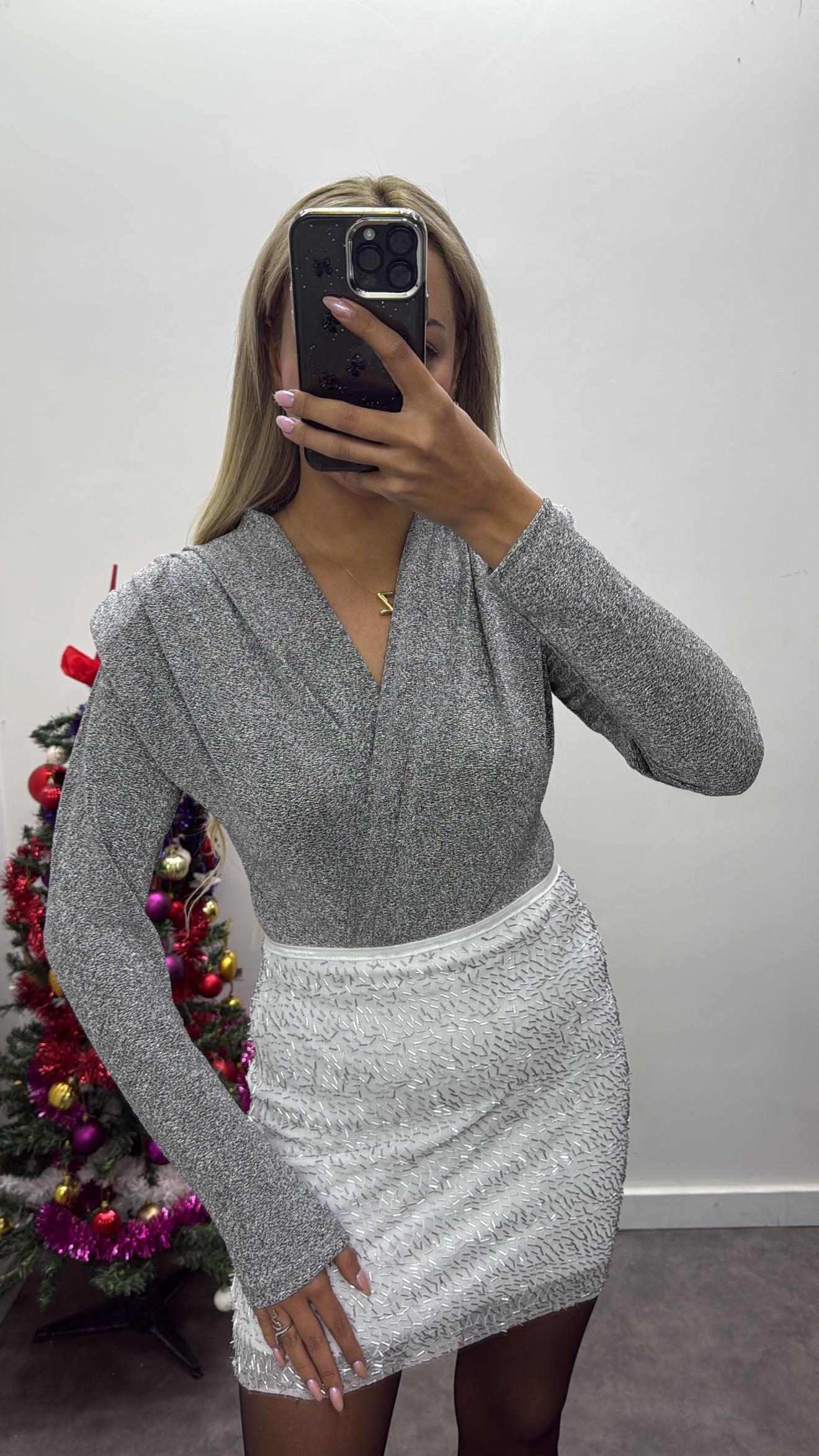 Simli Vatkalı Bodysuit