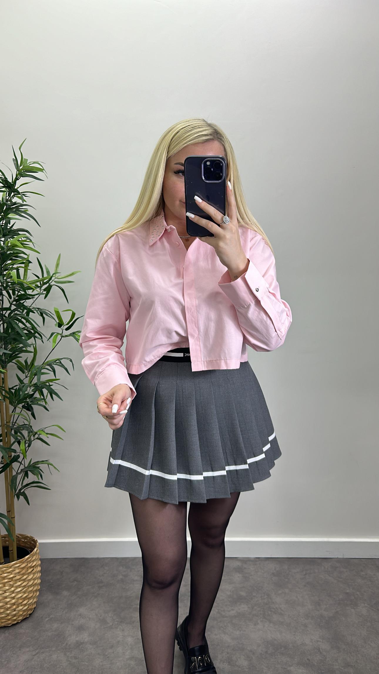 Yaka Zımba Detay Gömlek