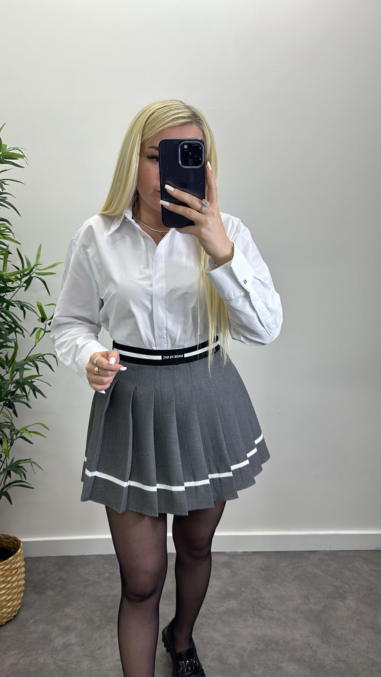 Yaka Zımba Detay Gömlek