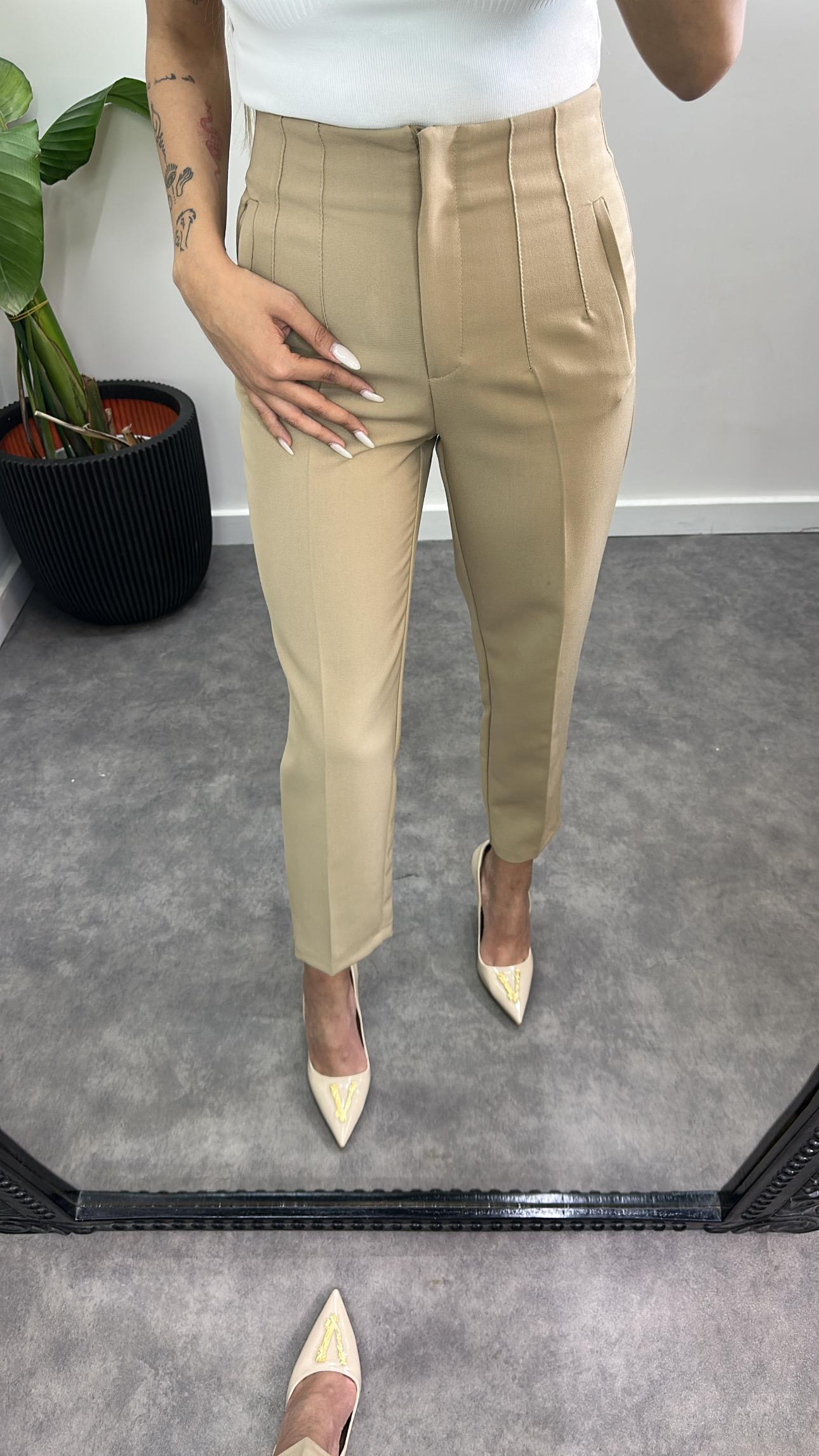 Önü Flatolu Kumaş Pantalon