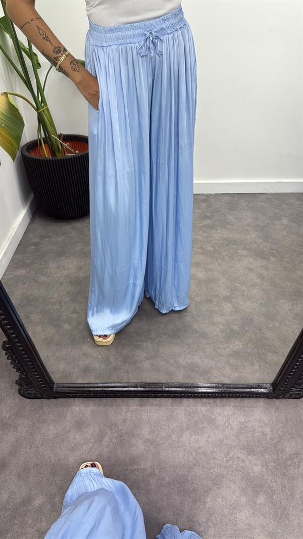 Bağcıklı İpek Saten Pantolon