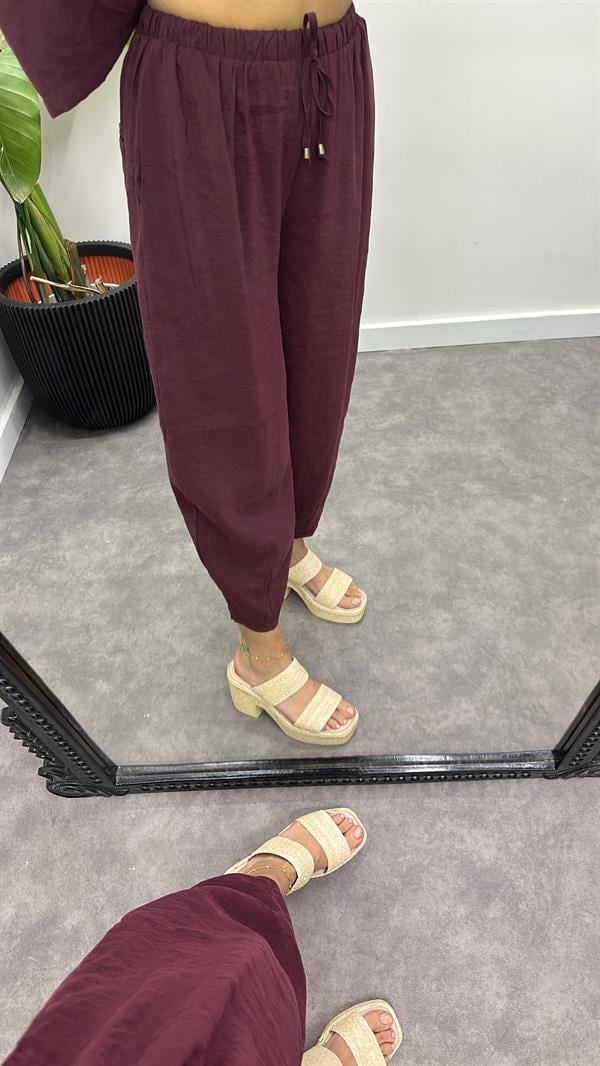 Beli Lastikli Tensel Pantolon