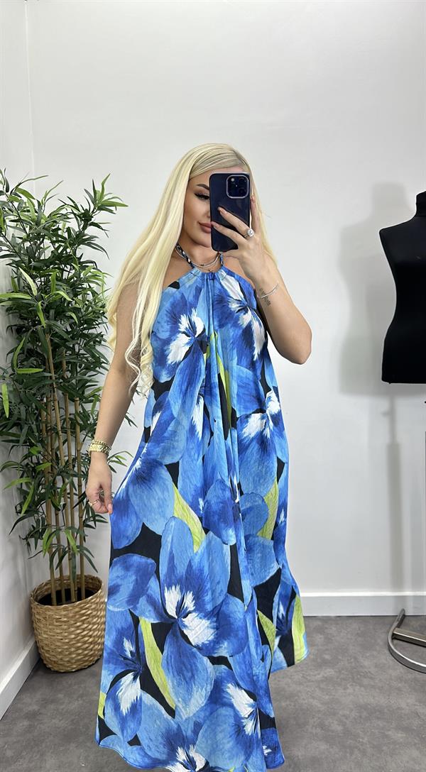 Boyundan Bağlamalı Tasarım Elbise