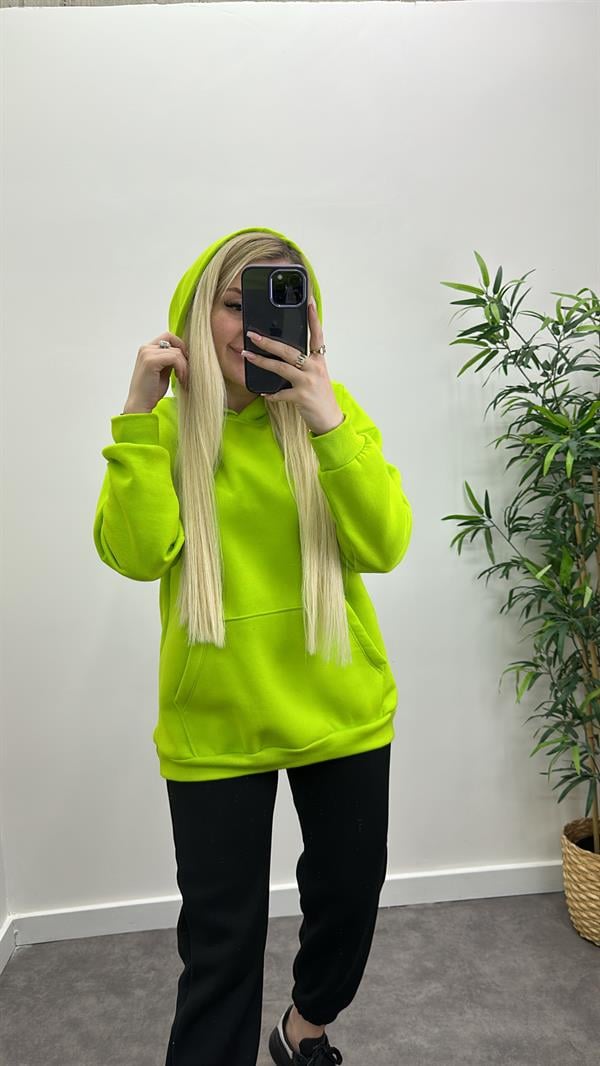 Cep Detay Kapüşonlu Sweatshirt