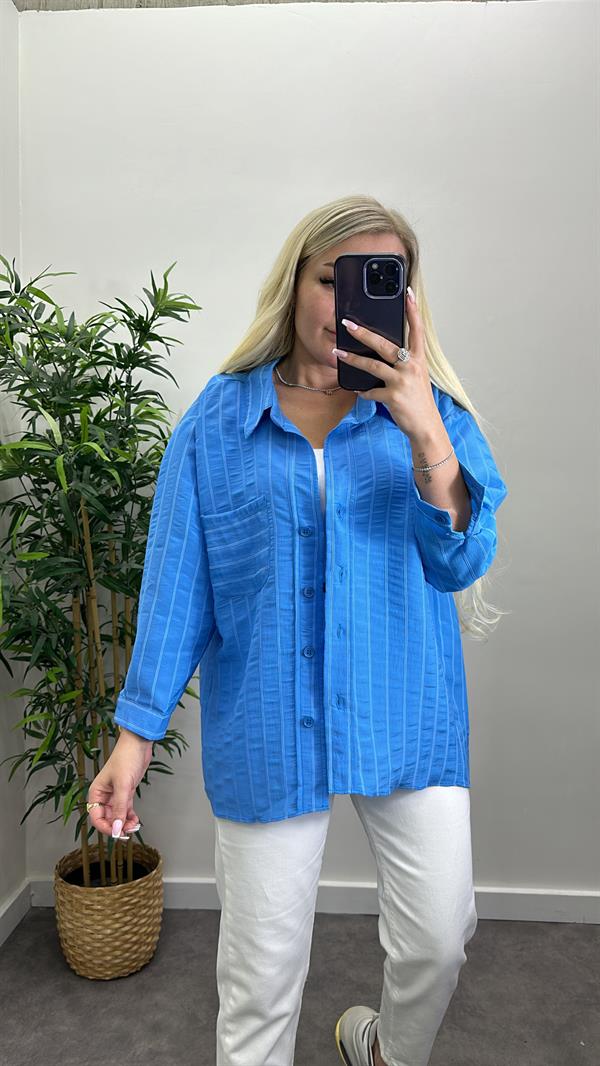 Cepli Çizgili Ayrobin Gömlek