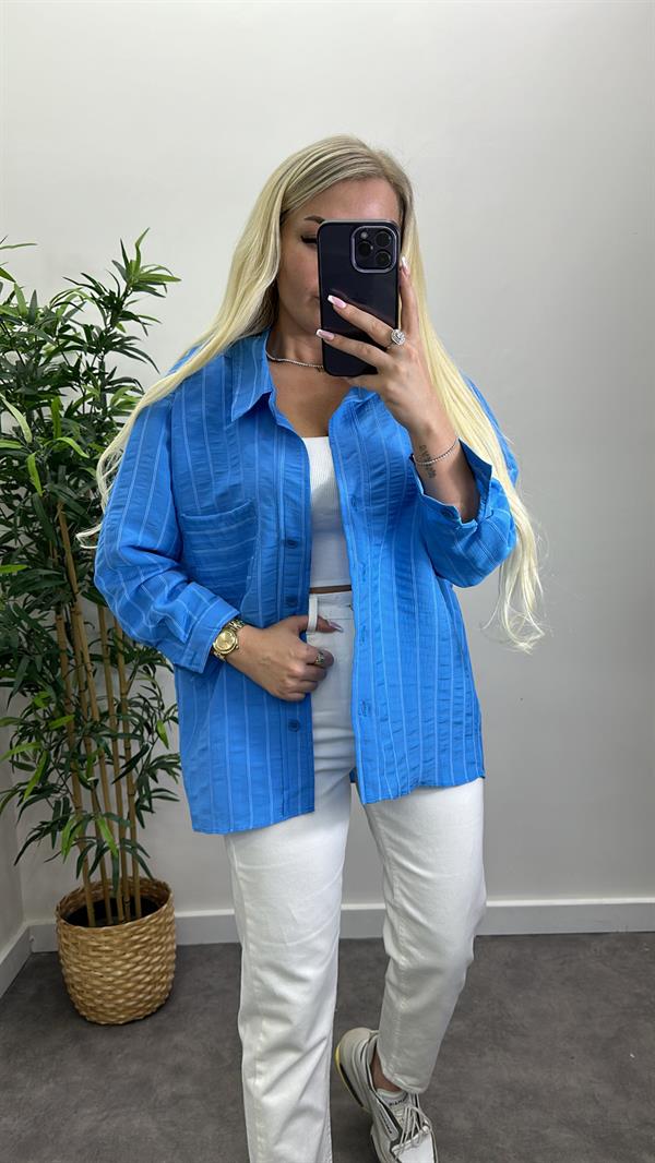 Cepli Çizgili Ayrobin Gömlek