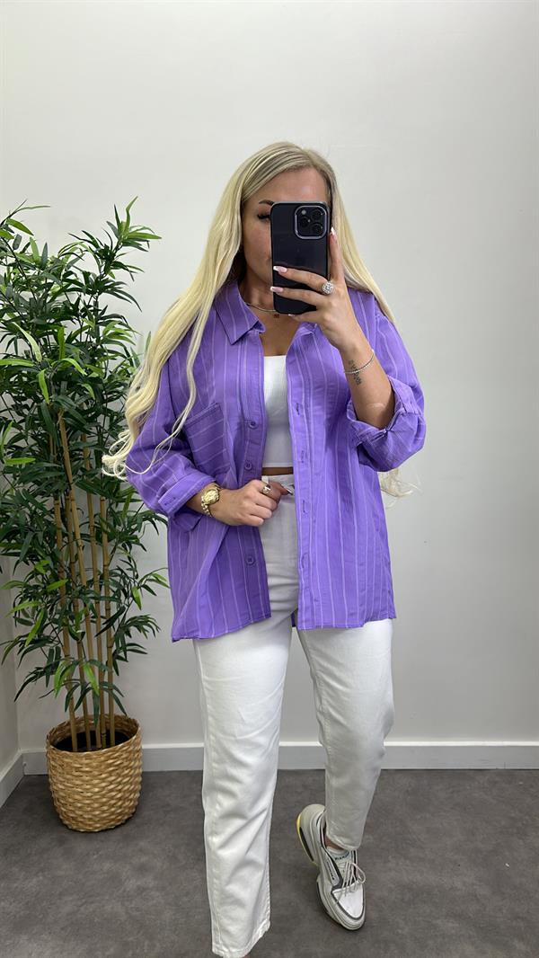 Cepli Çizgili Ayrobin Gömlek
