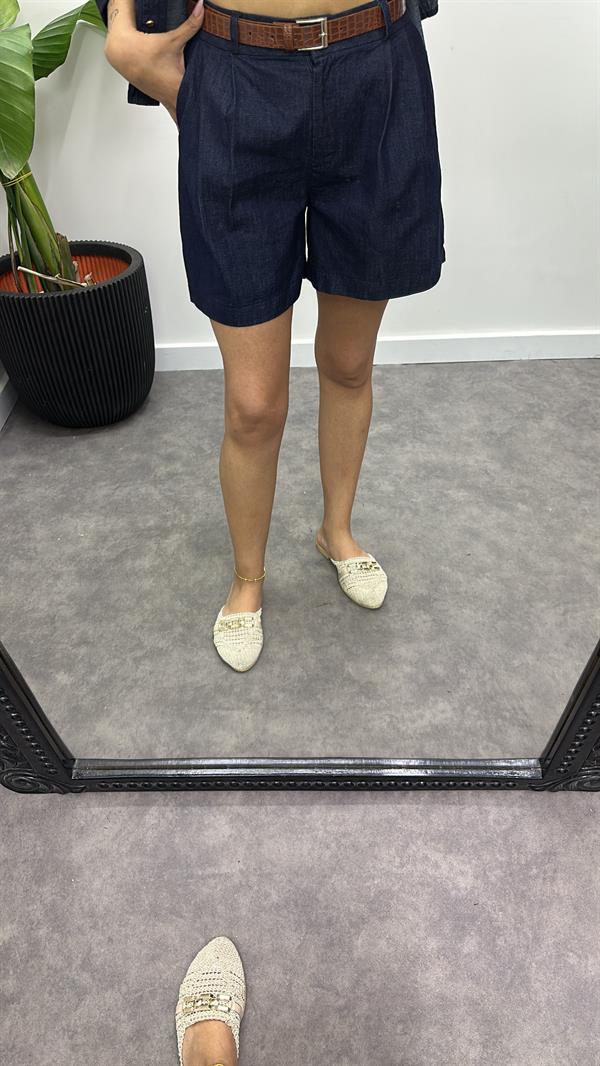 Denim Gömlek Şort Takım