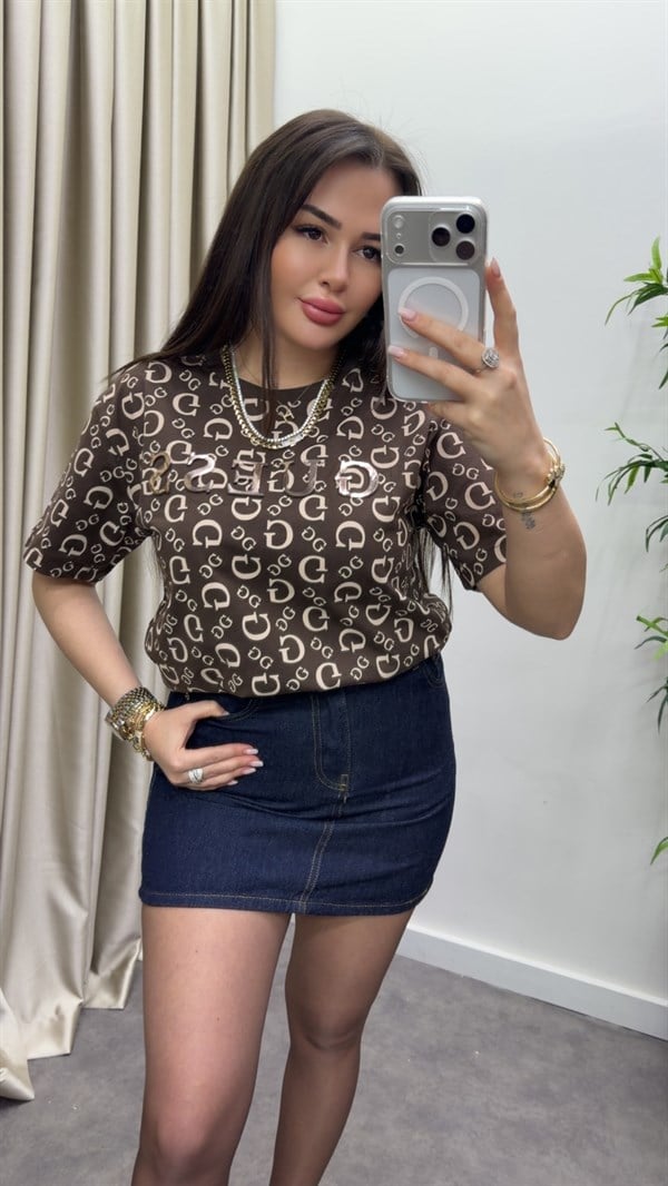 Gues Desenli Tişört