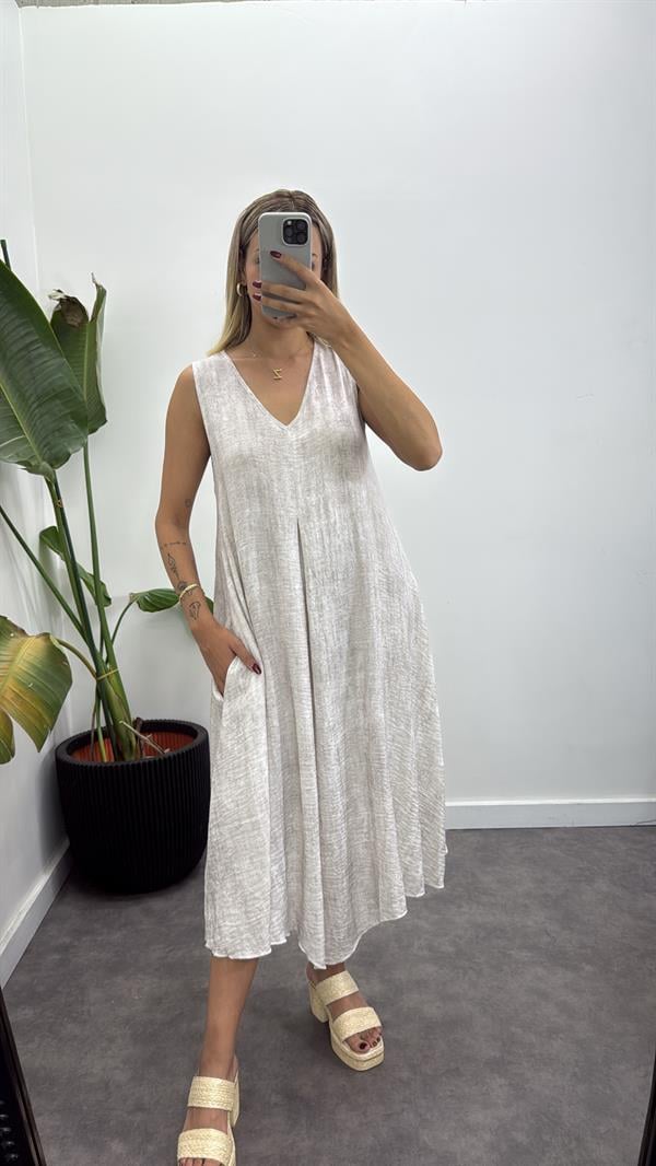 Keten Oversize Elbise