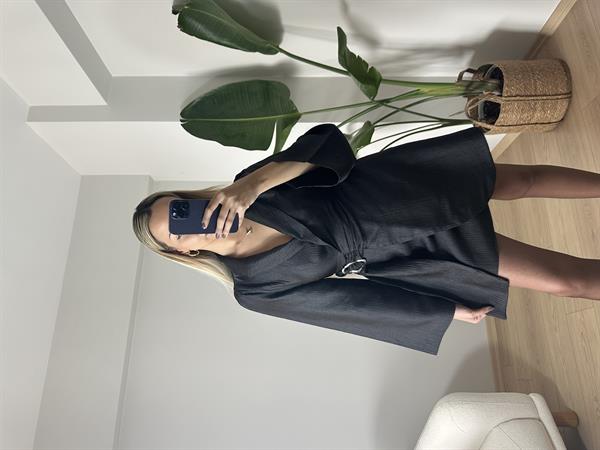 Kruvaze Tokalı Elbise