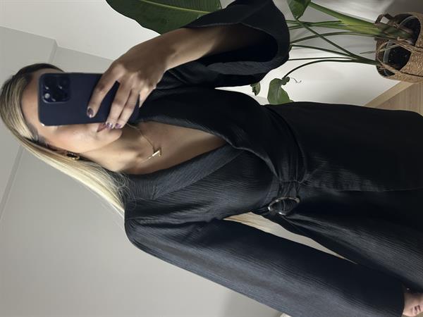 Kruvaze Tokalı Elbise