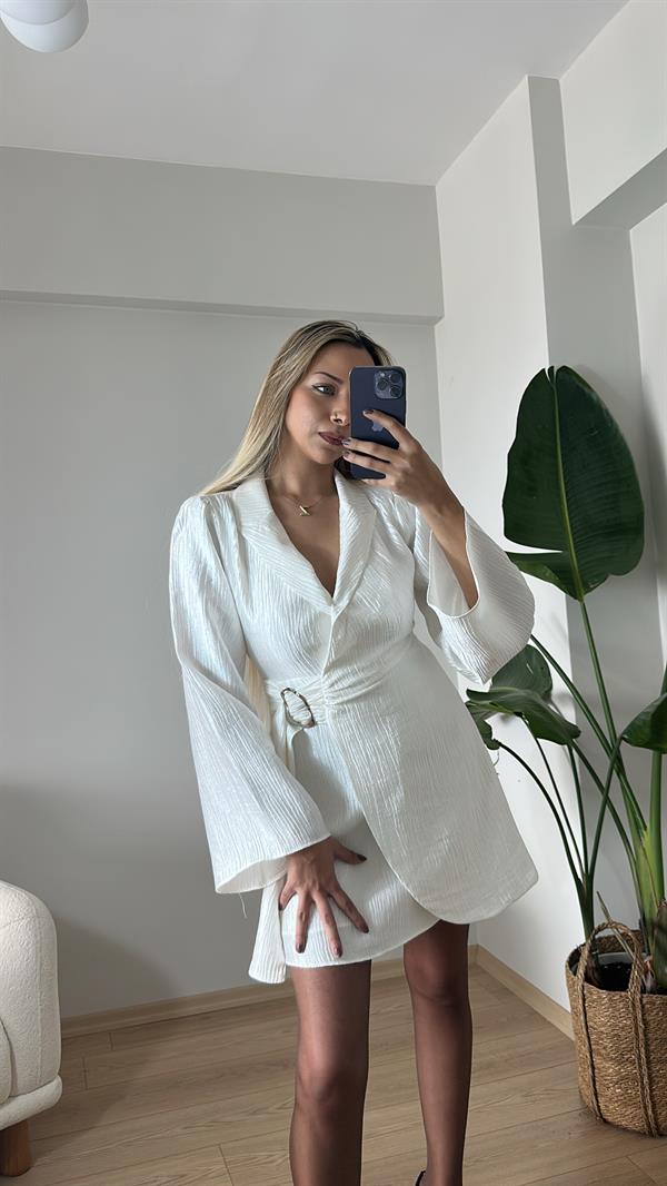 Kruvaze Tokalı Elbise