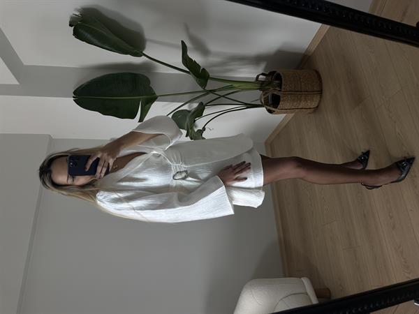 Kruvaze Tokalı Elbise