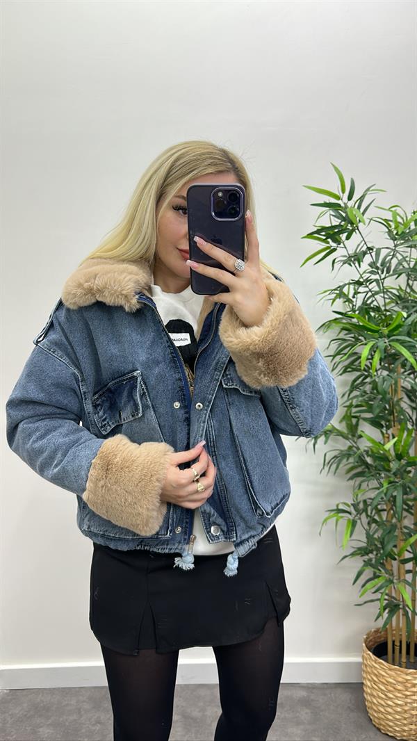 Kürklü Jean Ceket