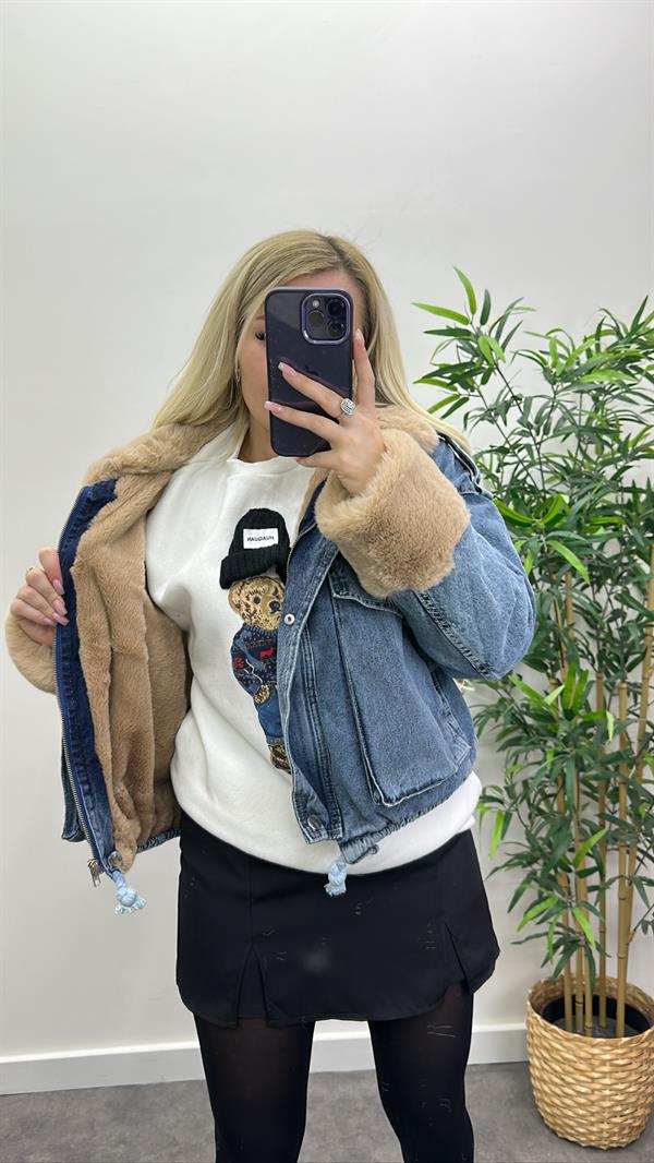 Kürklü Jean Ceket