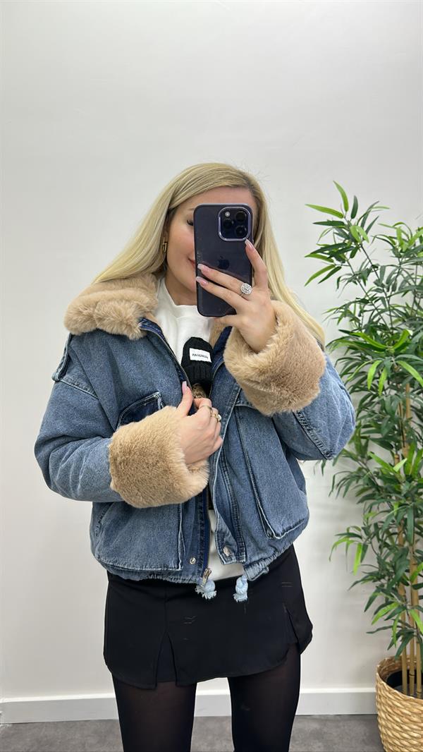 Kürklü Jean Ceket