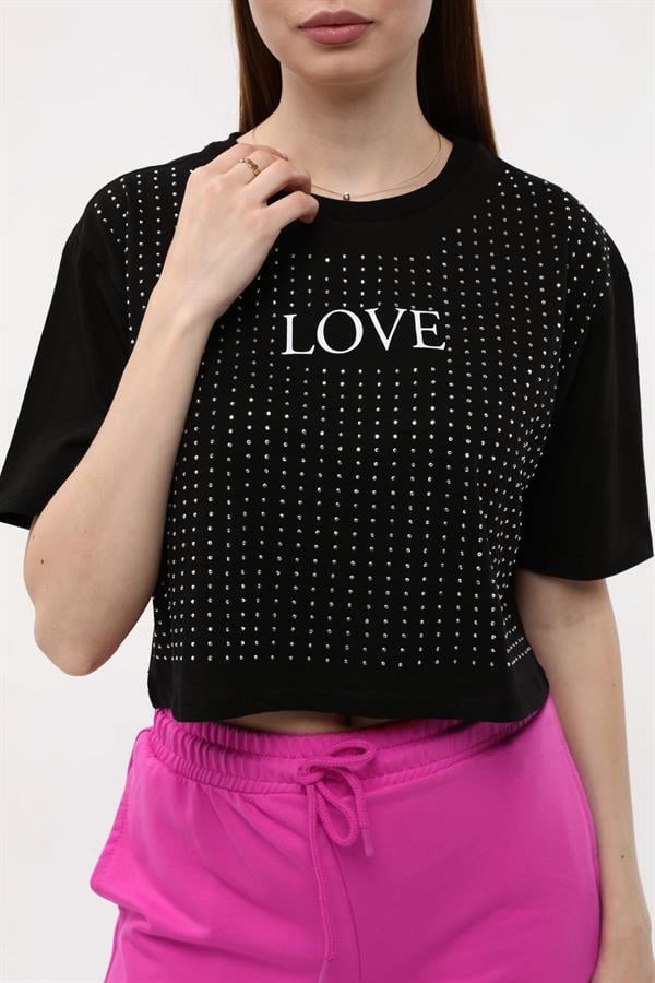Love Taşlı Tişört