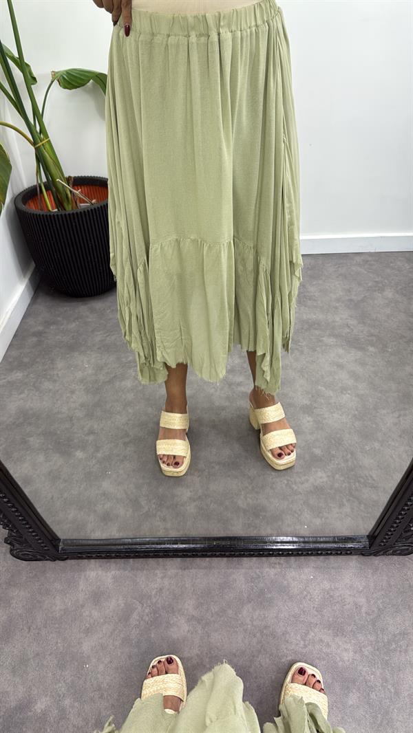 Lüks Kalite Volanlı Müslin Etek