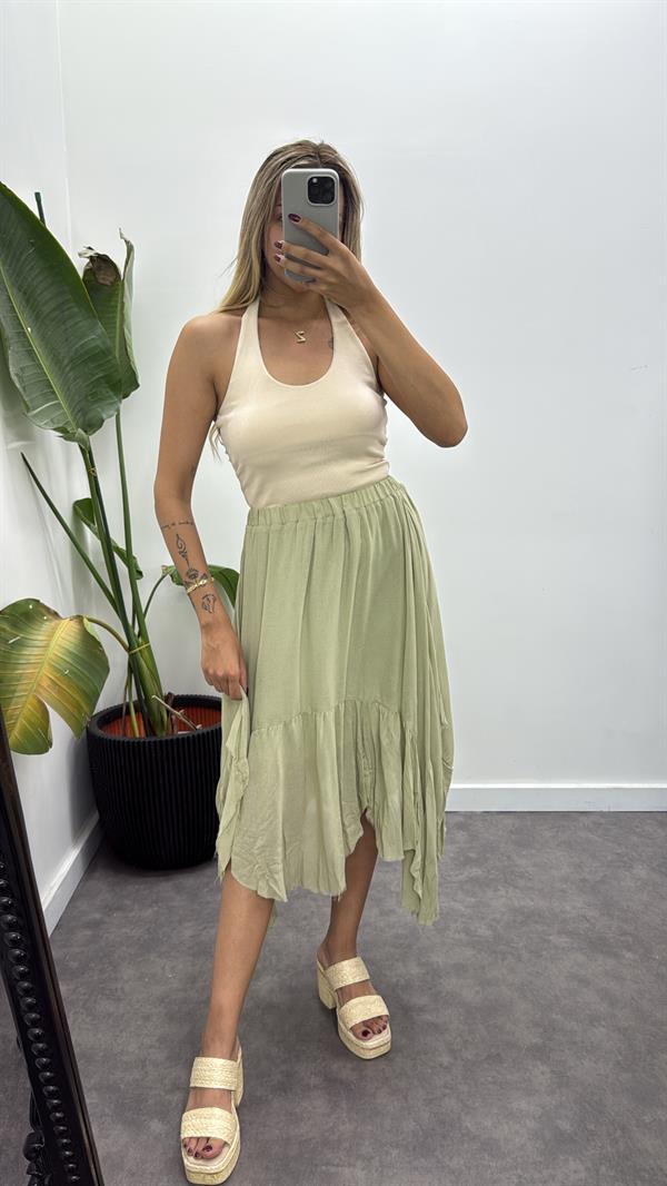 Lüks Kalite Volanlı Müslin Etek