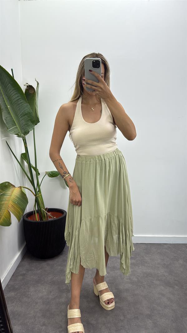 Lüks Kalite Volanlı Müslin Etek