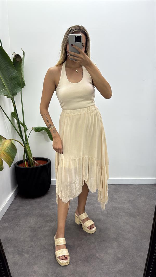 Lüks Kalite Volanlı Müslin Etek