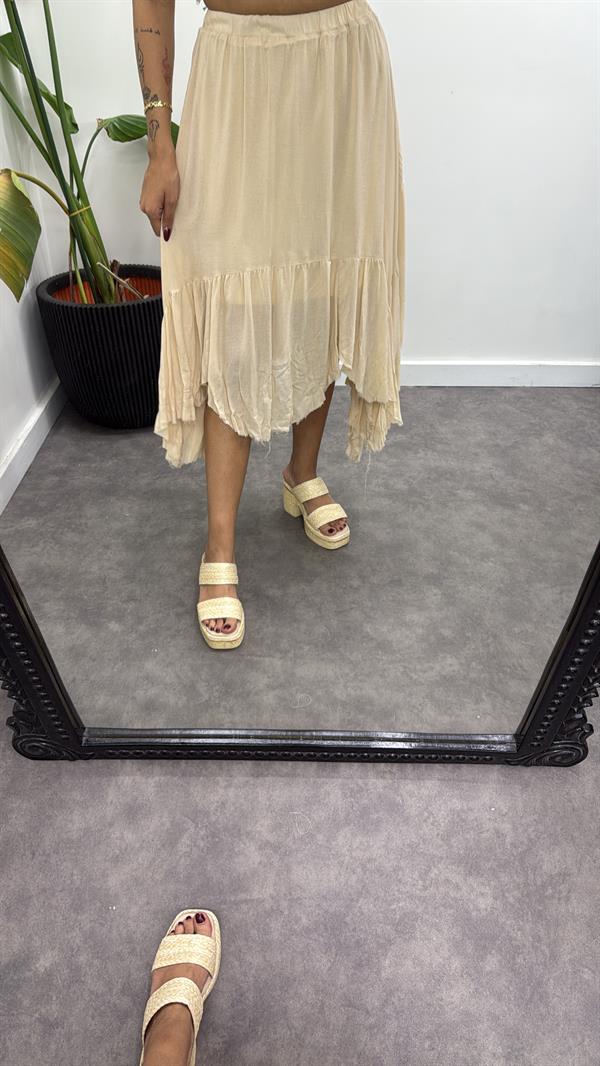 Lüks Kalite Volanlı Müslin Etek